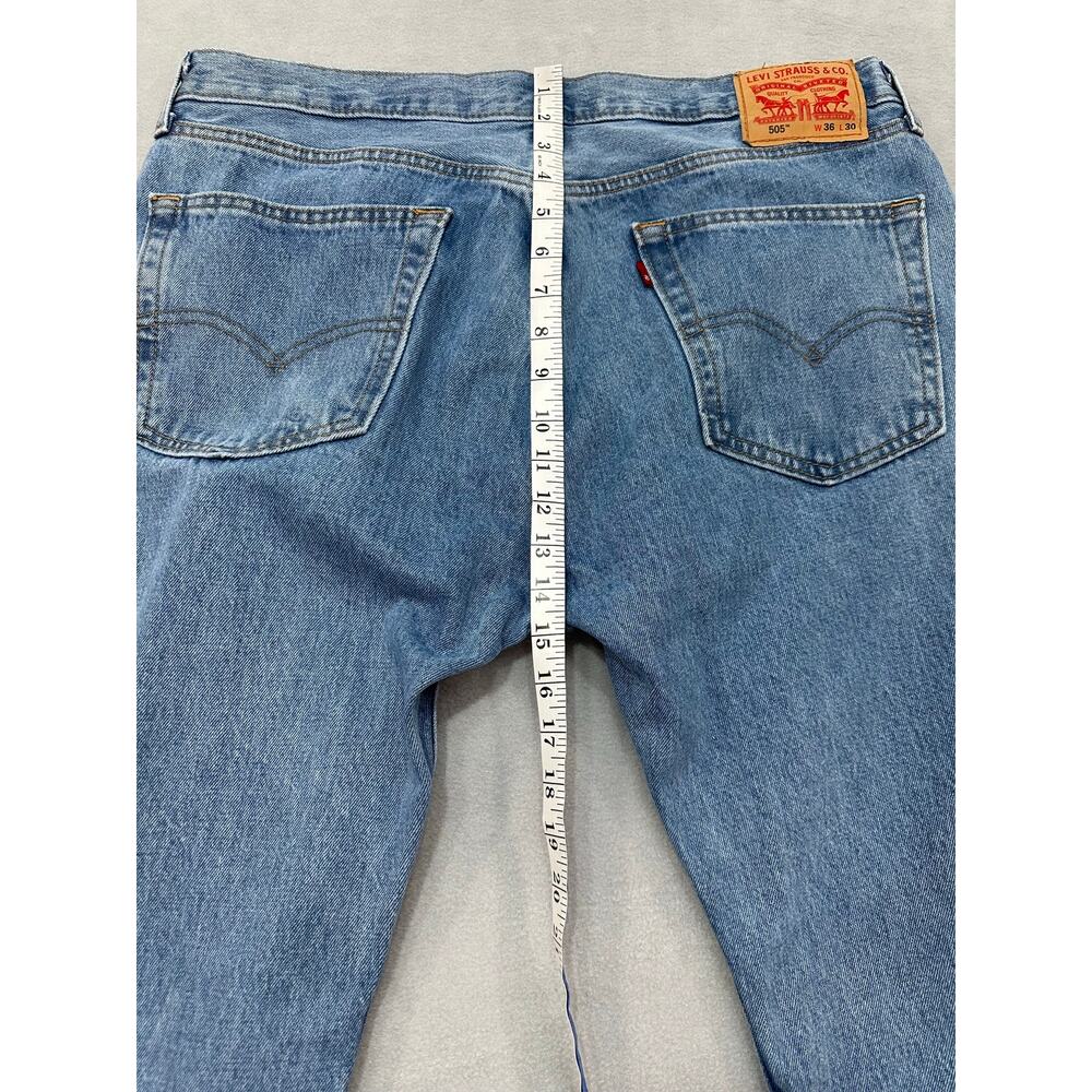 Levi’s 505 Regular Fit Light Wash Straight Leg Jeans Men’s 36x30 - Picture 9 of 12